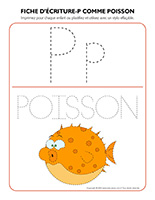 Fiches d'écriture-P comme poisson