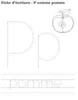 Fiches d’écriture-P comme pomme