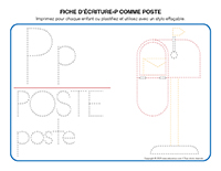 Fiches d’écriture-P comme poste