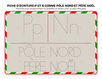 Fiches d’ecriture-P et N comme-Pole Nord et Pere Noel