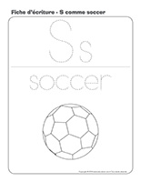 Fiches d’écriture-S comme soccer