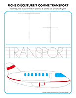 Fiches d'écriture-T comme transport