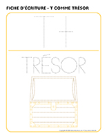 Fiches d’écriture-T comme trésor