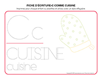 Fiches decriture C comme-Cuisine