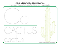 Fiches decriture-C comme cactus
