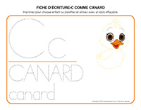 Fiches decriture-C comme canard