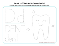 Fiches decriture-D comme dent