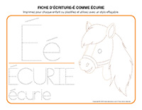 Fiches decriture-E comme ecurie