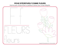 Fiches decriture-F comme Fleurs