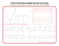 Fiches decriture-M comme marche aux puces