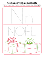 Fiches decriture-N comme Noel