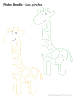 Fiches ficelle-Les girafes