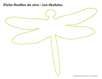 Fiches ficelles de cire-Les libellules