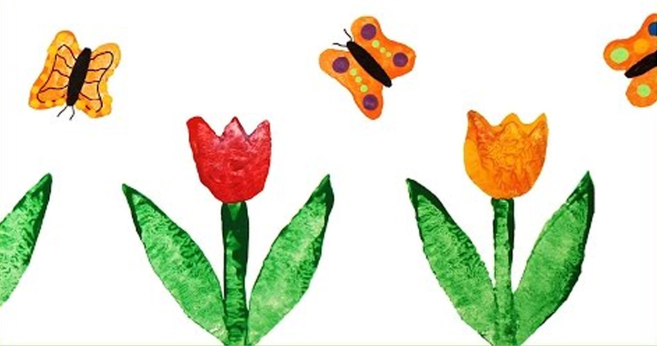Frise de fleurs et de papillons