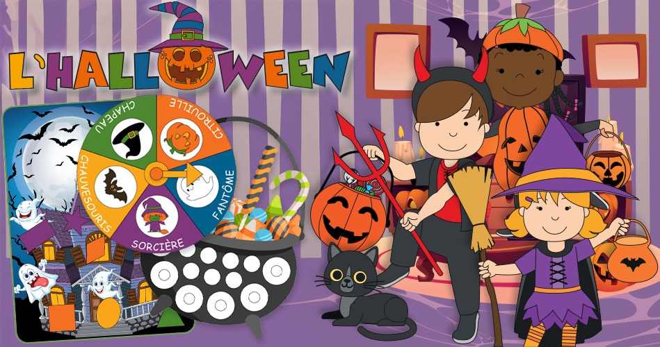 Poupée Halloween animée parle et s'allume dit venir jouer