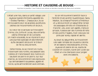 Histoire et causerie-Je bouge