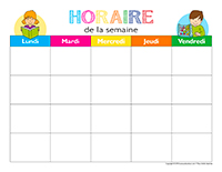 Horaire de la semaine Horaire de la semaine