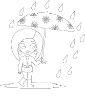 Images à colorier - La pluie Images à colorier - La pluie
