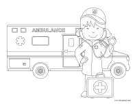 Images à colorier-Ambulanciers-Ambulancières-