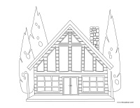 Images à colorier-Chalet