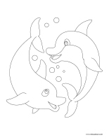 Images à colorier-Dauphins