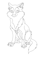 Coloriage petit loup rigolo. (Coloriage Loup)