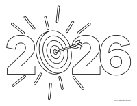 Images a colorier sur le theme-Bonne annee 2026
