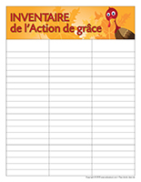 Inventaire bac-Action de grace