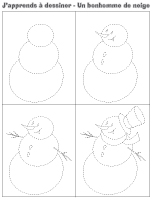 J'apprends à dessiner - Un bonhomme de neige