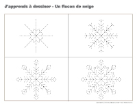 J'apprends à dessiner-Un flocon de neige-2 J'apprends à dessiner-Un flocon de neige-2