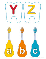 J’associe les lettres et les brosse à dents