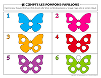 Je compte les pompons-Papillons