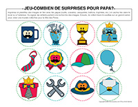 Jeu Combien de surprises pour papa