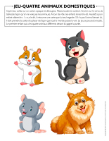 Jeu-Quatre animaux domestiques