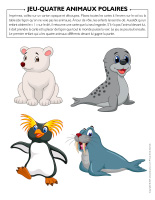 Les animaux polaires, activités pour enfants.