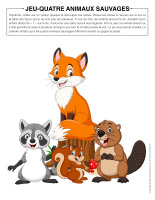 Jeu-Quatre animaux sauvages
