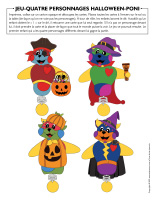 Jeu-Quatre personnages-Halloween-Poni