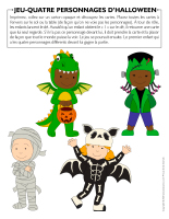 Jeu-Quatre personnages-d’Halloween