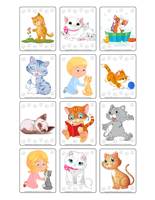 Jeu d'images-Les chats et les chatons