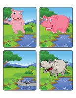 Jeu d'images-Les hippopotames