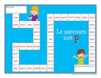 Jeu de parcours-Le son P activité lecture