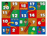 Jeu serpents et échelles-Découvrons l’Afrique