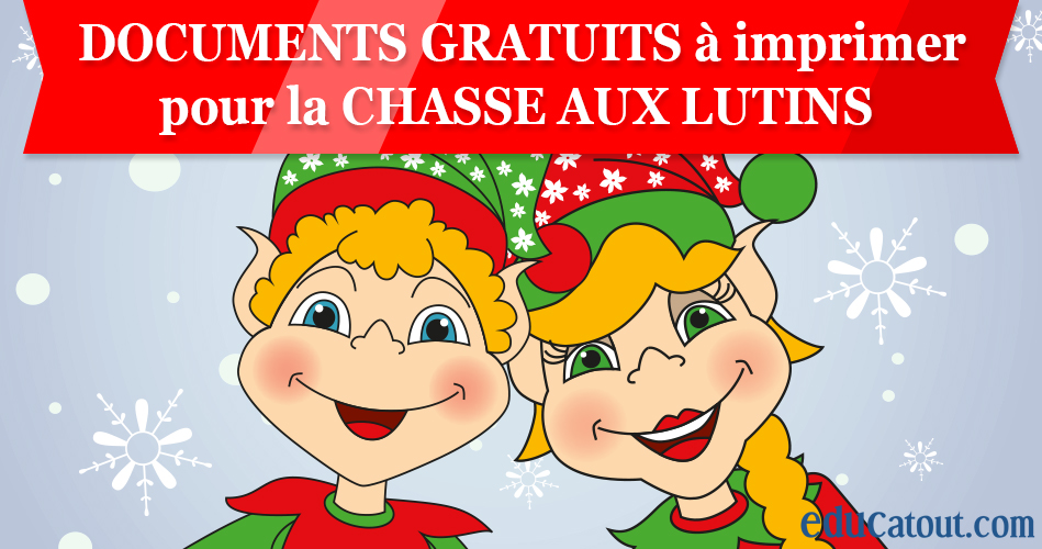 Enveloppe à imprimer pour écrire au Père Noël - Thème lutin de Noël