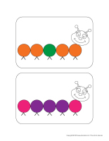 La chenille et ses pompons de couleur