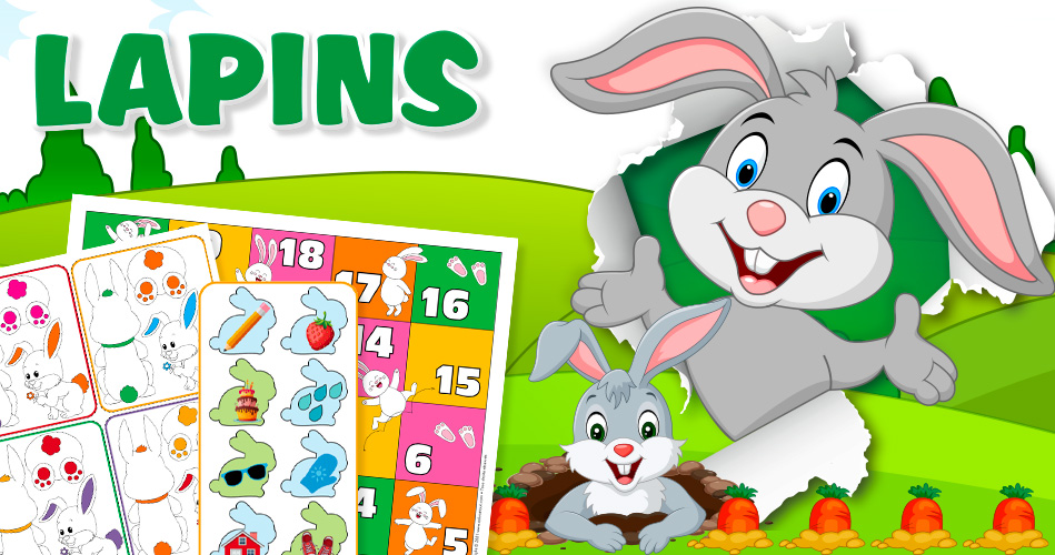 Les lapins, activités pour enfants.