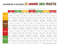 Le calendrier à colorier-Je mange mes fruits