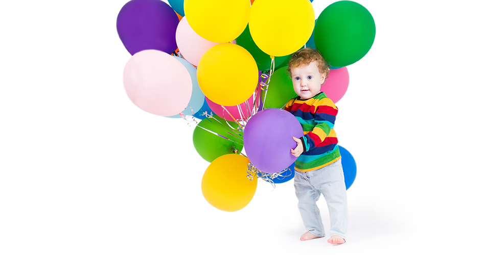 Ballon anniversaire enfant gonflé à l'hélium : animaux