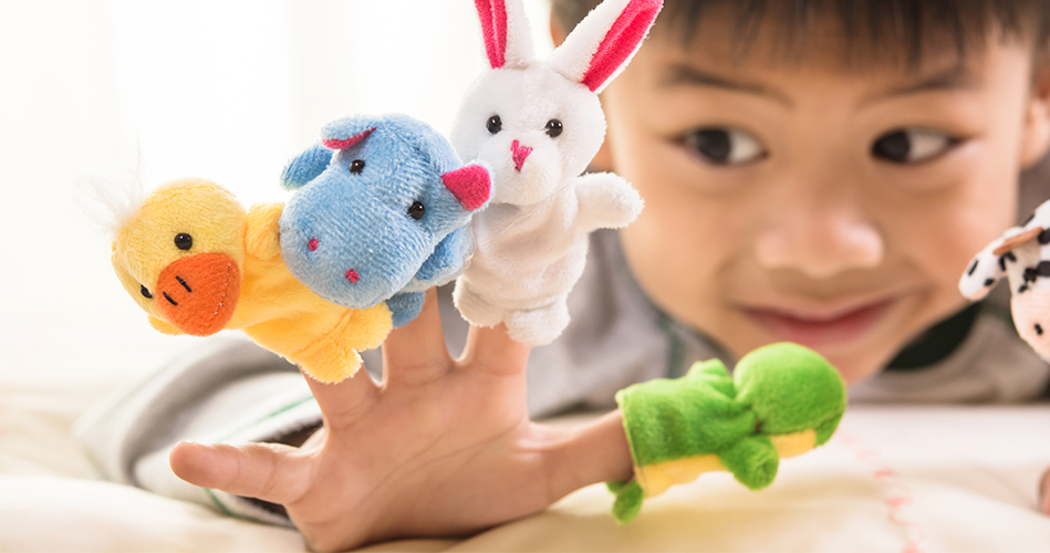 Marionnettes pour enfants, à main, Théâtre sur pied en bois