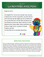 Lettre thematique-Rentree avec Poni-Jour 1