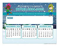 Liste absences-Hiver 2024-2025-1 enfant
